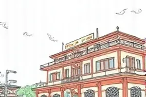 车床旁老师傅与年轻学徒并排站立的画面